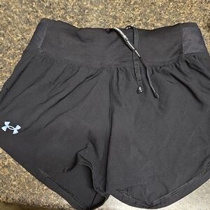 Under Armour Women's Black and Blue Athletic Shorts